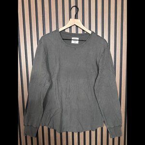 Buck Mason T Shirt Large Mens Gray Vintage Thermal Surplus Tee Pullover Crewneck